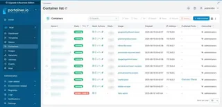 Tableau de bord Portainer